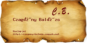 Czagány Balázs névjegykártya